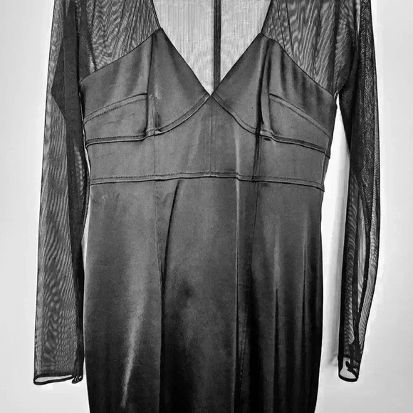 NWOT David Meister Sweetheart Mesh Neckline Cocktail Made in USA Item# 8F - Picture 2 of 6